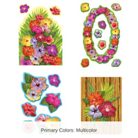 216 Piece Bulk Luau Party Hibiscus Cutouts