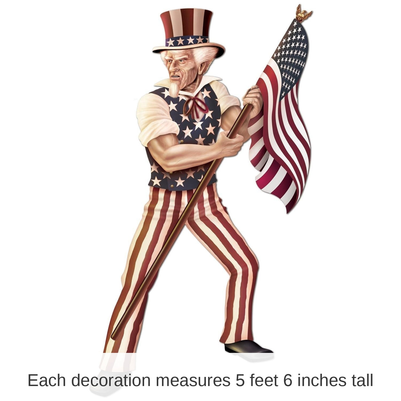 12 Pack Bulk Jointed Uncle Sam Party Decoration