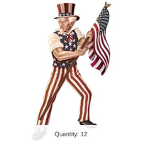 12 Pack Bulk Jointed Uncle Sam Party Decoration