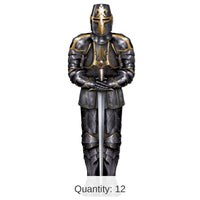 12 Pack Bulk Jointed Black Knight Party Decoration