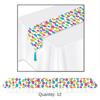 12 Pack Bulk Luau Party Printed Hibiscus Paper Table Runner