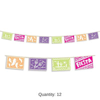 12 Pack Bulk Fiesta Picado Style Pennant Banner