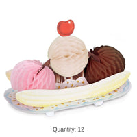 12 Pack Bulk Tissue Banana Split Party Decoration