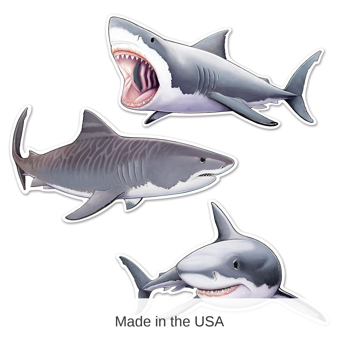 36 Pack Bulk Shark Cutout Decorations