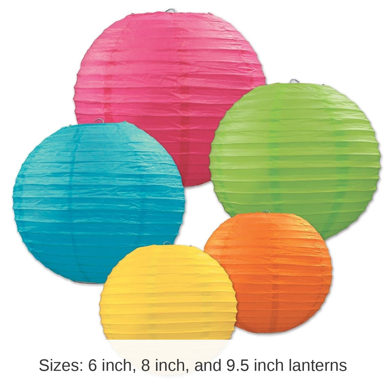 6 Pack Bulk Party Paper Lantern Assortment