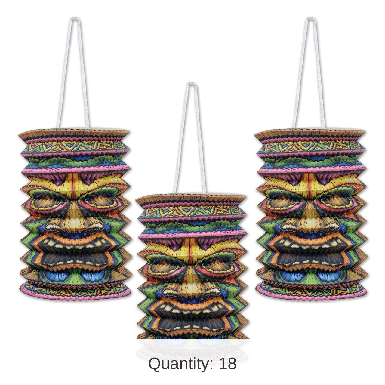 18 Pack Bulk Luau Party Tiki Paper Lanterns