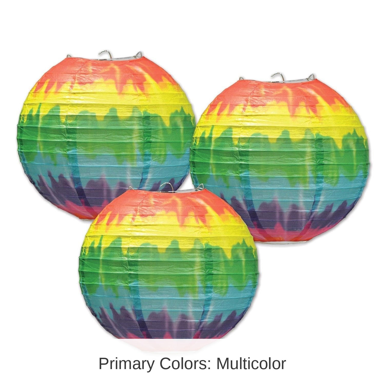 18 Pack Bulk Tie-Dyed Party Paper Lanterns