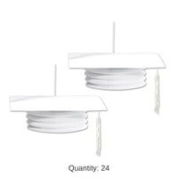 24 Pack Bulk White Grad Cap Graduation Party Paper Lanterns