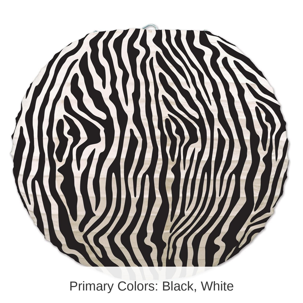 18 Pack Bulk Zebra Print Party Paper Lanterns - black/white