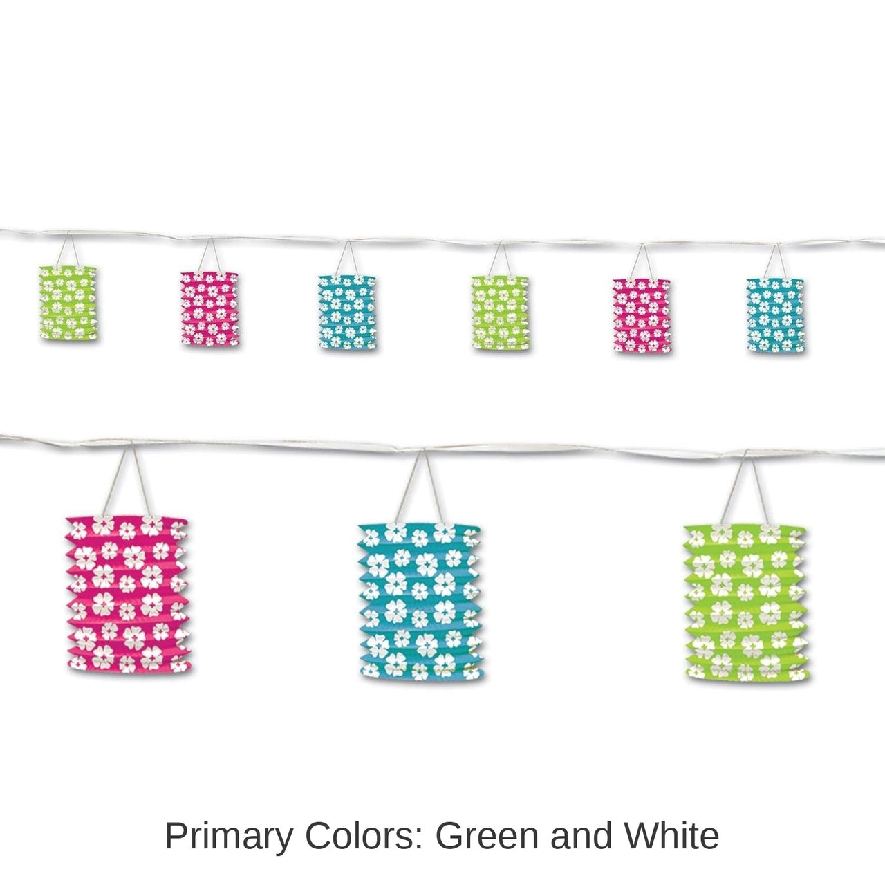 6 Pack Bulk Luau Party Hibiscus Lantern Garland