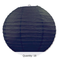 18 Pack Bulk Party Paper Lanterns black