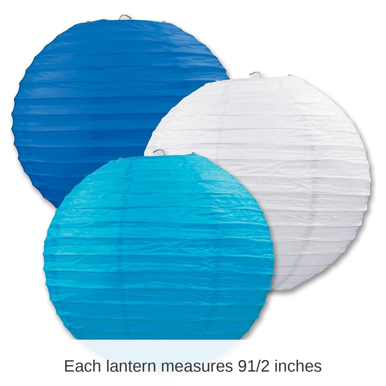 18 Pack Bulk Oktoberfest Paper Lanterns - Asst blue/white/turquoise