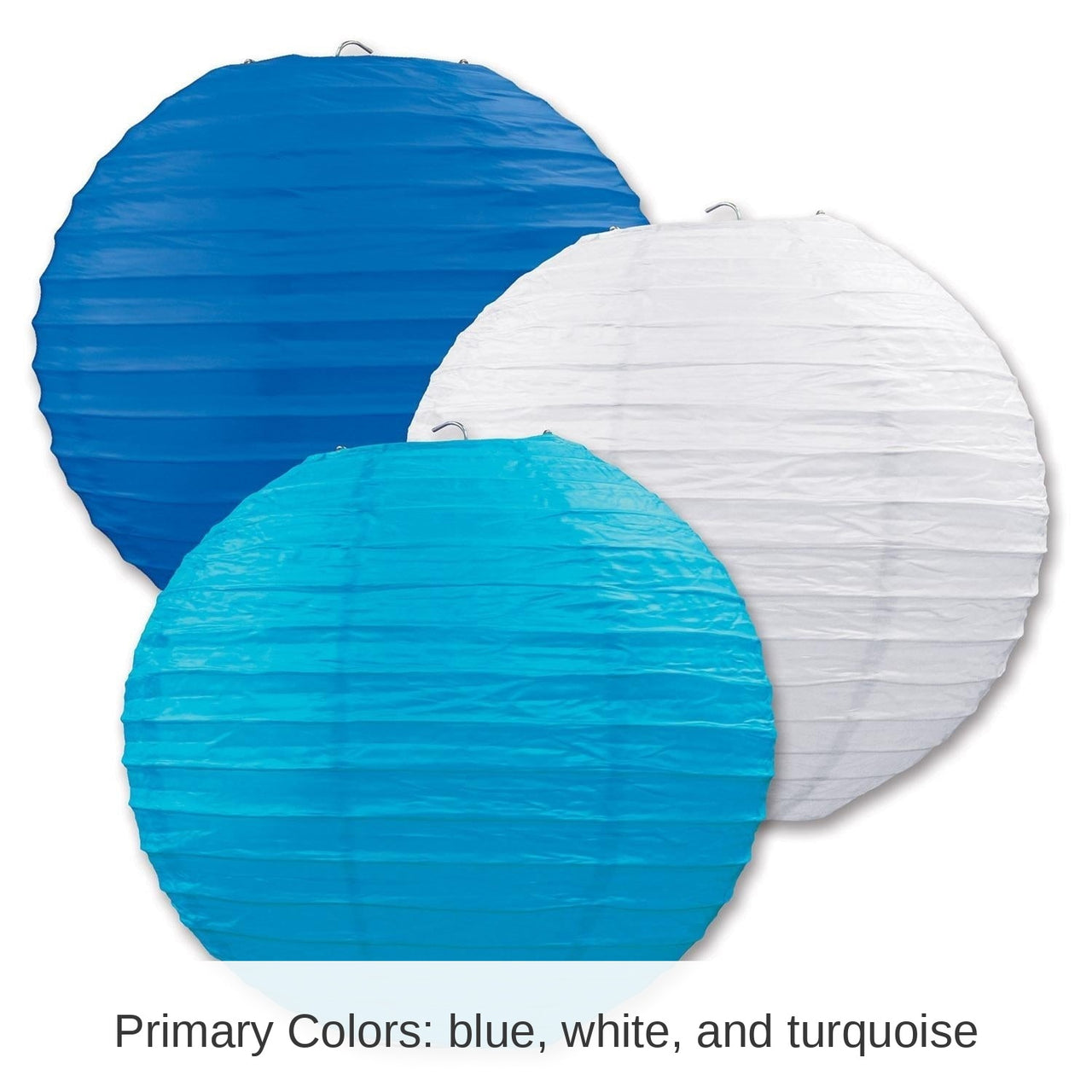 18 Pack Bulk Oktoberfest Paper Lanterns - Asst blue/white/turquoise