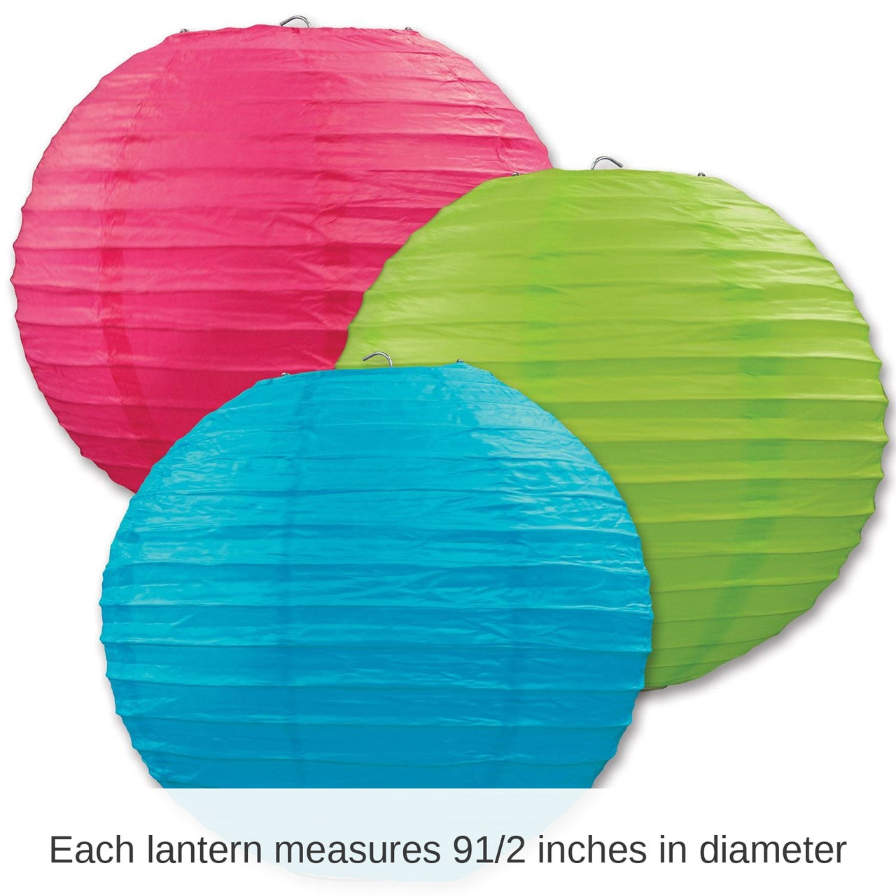 18 Pack Bulk Luau Party Paper Lanterns - Asst cerise - Light green - turquoise