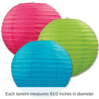 18 Pack Bulk Luau Party Paper Lanterns - Asst cerise - Light green - turquoise