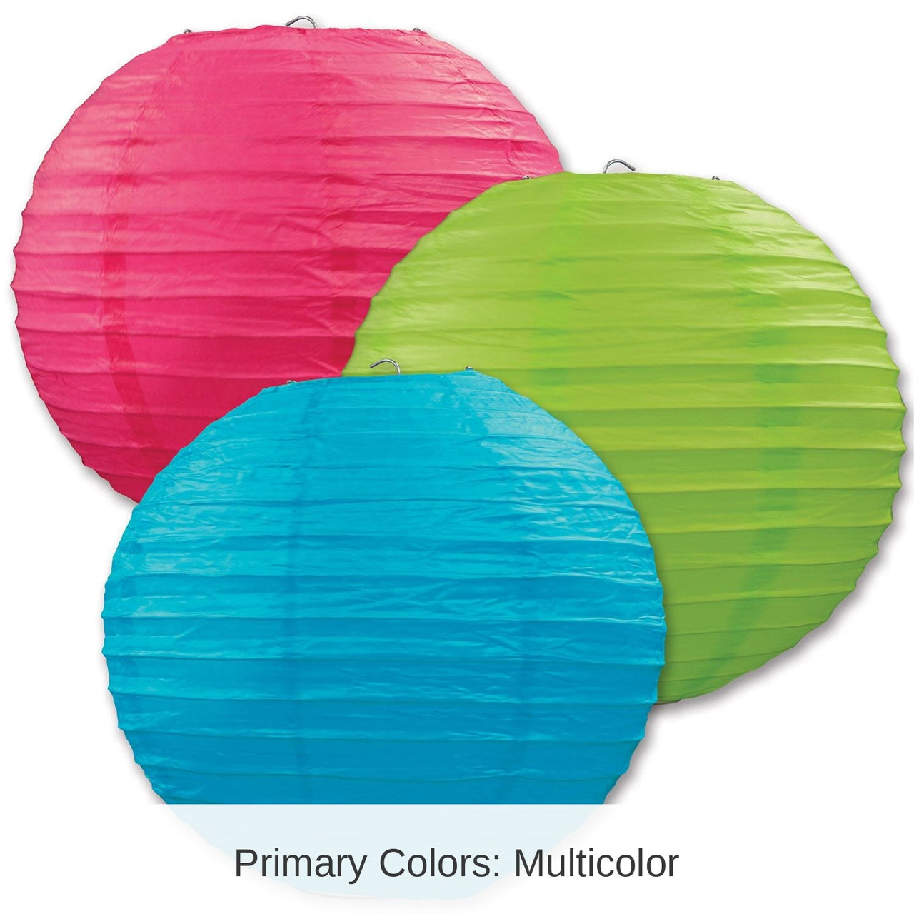 18 Pack Bulk Luau Party Paper Lanterns - Asst cerise - Light green - turquoise
