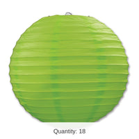 18 Pack Bulk Party Paper Lanterns Light green