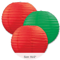 18 Pack Bulk Christmas Paper Lanterns Asst red/green