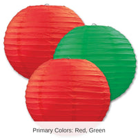 18 Pack Bulk Christmas Paper Lanterns Asst red/green