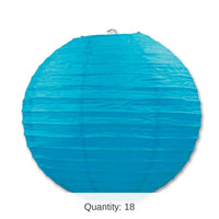 18 Pack Bulk Party Paper Lanterns turquoise