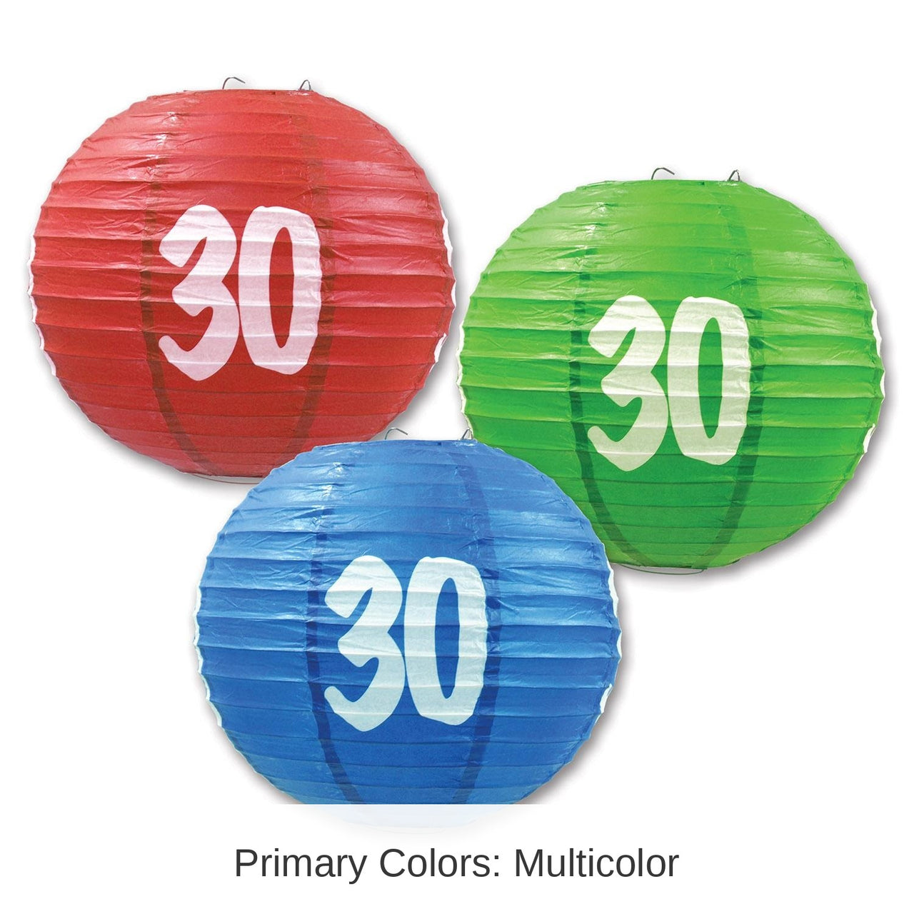18 Pack Bulk 30th Birthday Party Paper Lanterns