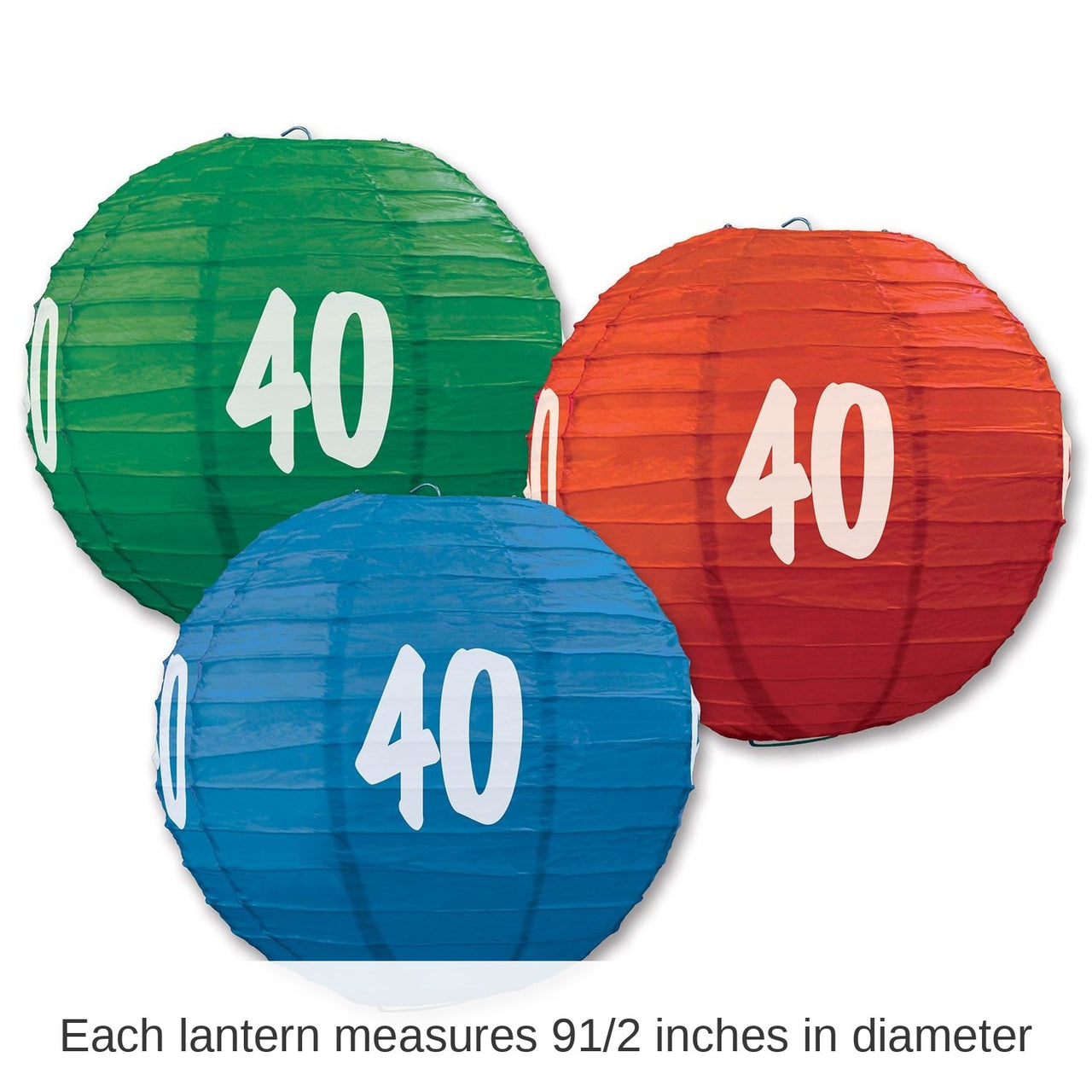 18 Pack Bulk 40th Birthday Party Paper Lanterns