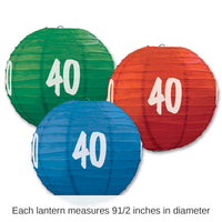 18 Pack Bulk 40th Birthday Party Paper Lanterns