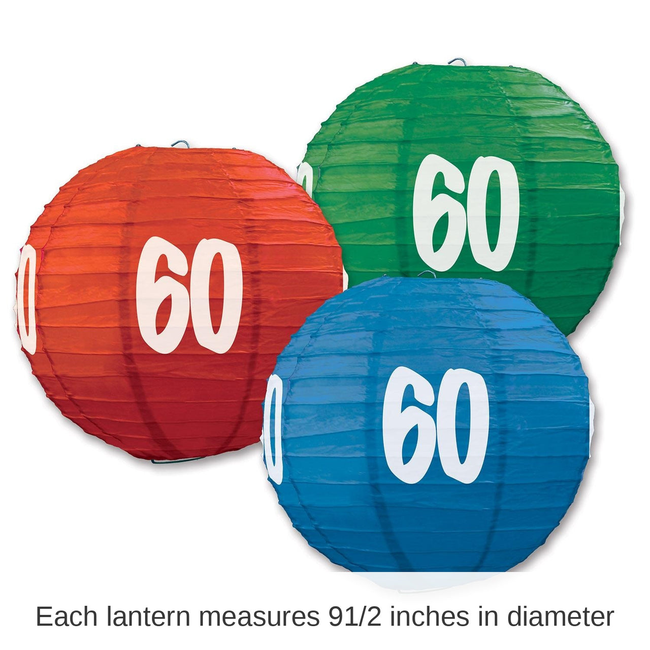 18 Pack Bulk 60th Birthday Party Paper Lanterns
