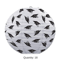 18 Pack Bulk Grad Cap Graduation Party Paper Lanterns