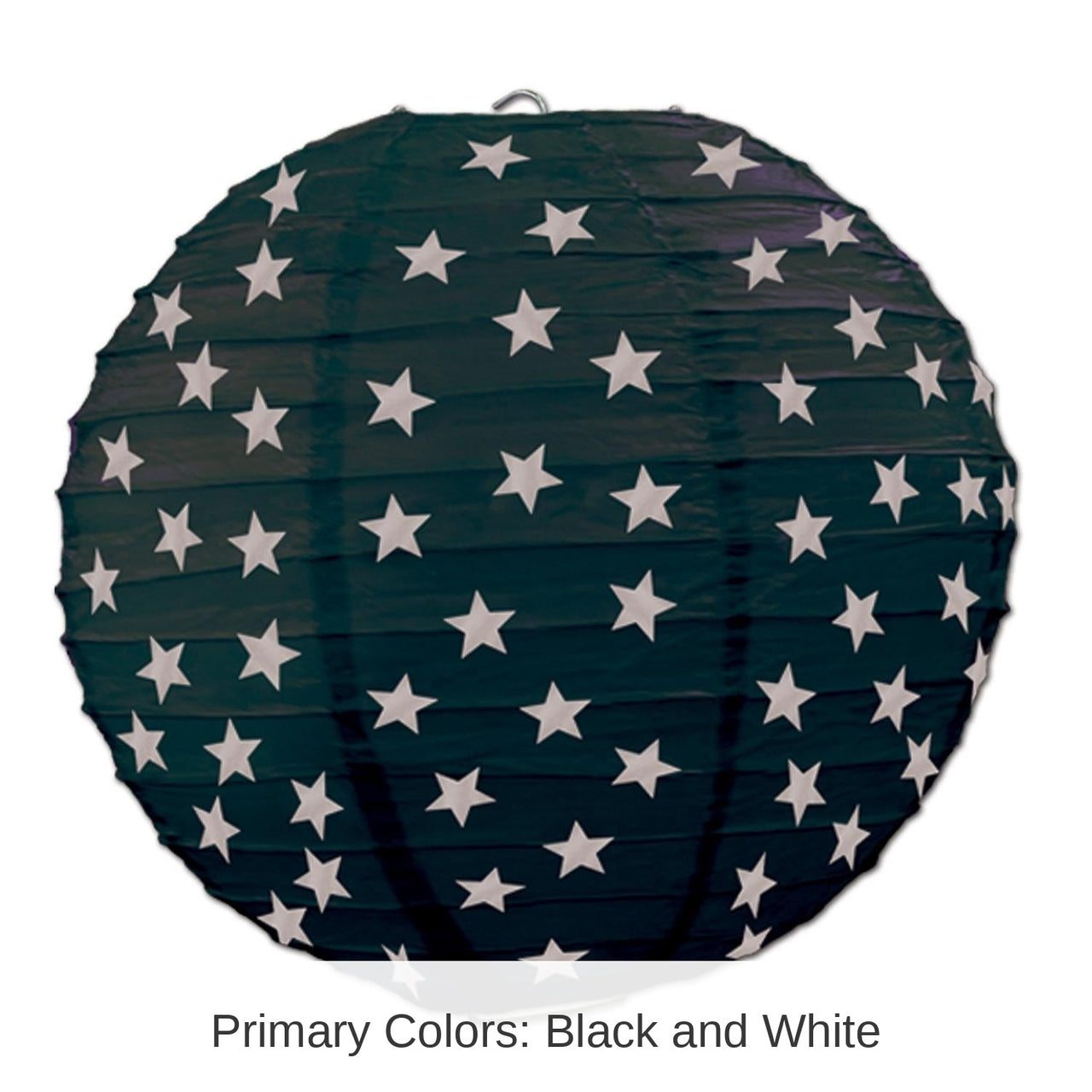 18 Pack Bulk Star Paper Party Lanterns - black/silver
