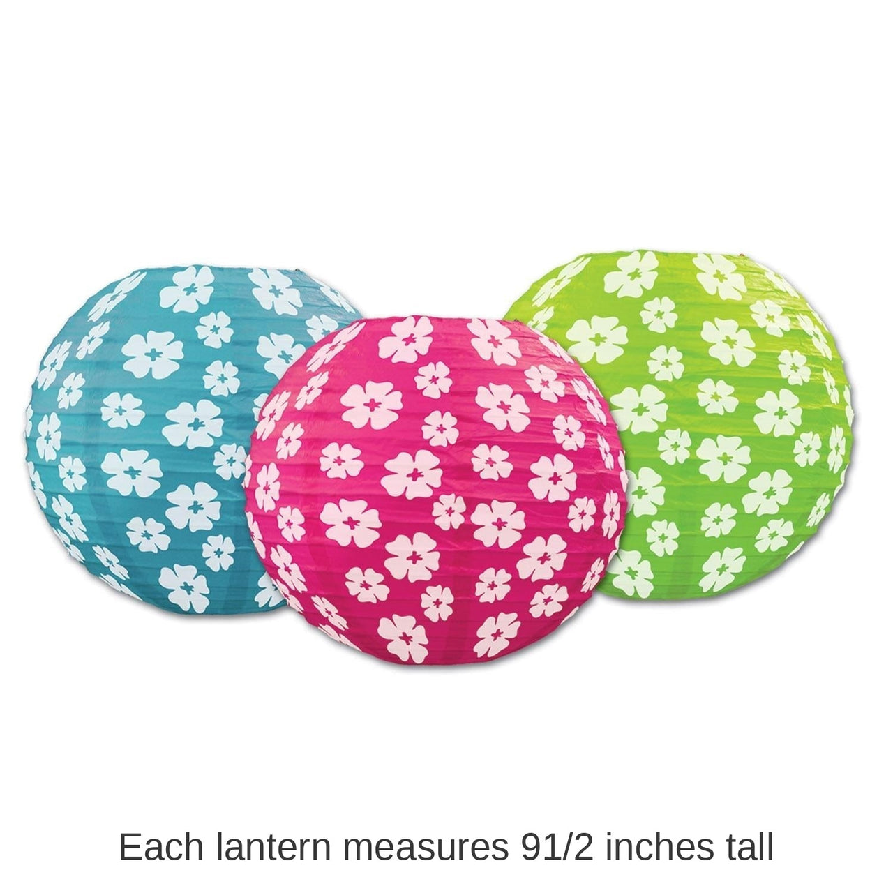 18 Pack Bulk Luau Party Hibiscus Paper Lanterns