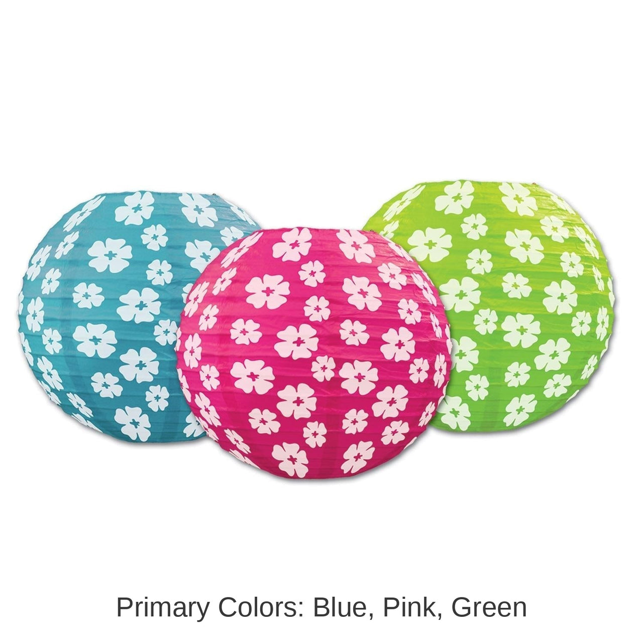 18 Pack Bulk Luau Party Hibiscus Paper Lanterns