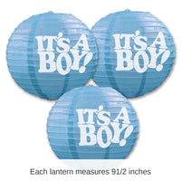 18 Pack Bulk It's A Boy! Paper Lanterns