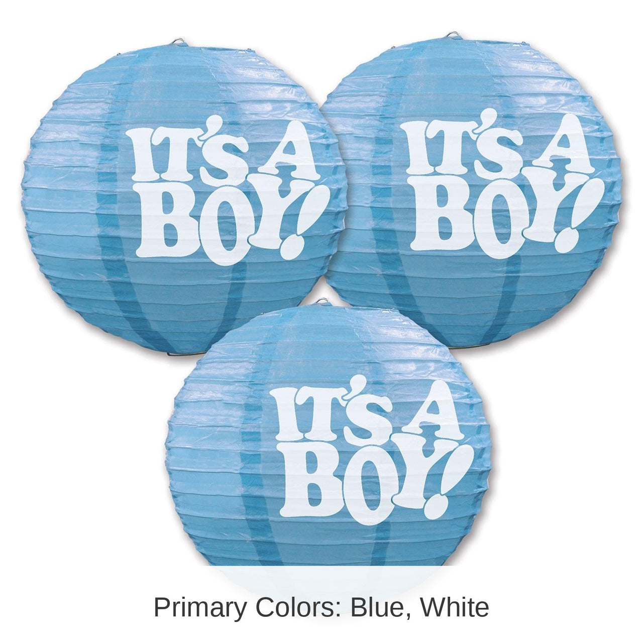 18 Pack Bulk It's A Boy! Paper Lanterns