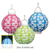 18 Pack Bulk Luau Party Light-Up Hibiscus Paper Lanterns