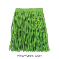 12 Pack Bulk Luau Party Adult Mini Hula Skirt - green