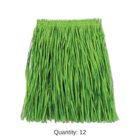 12 Pack Bulk Luau Party Adult Mini Hula Skirt - green