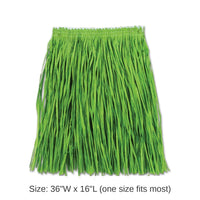 12 Pack Bulk Luau Party Adult Mini Hula Skirt - green