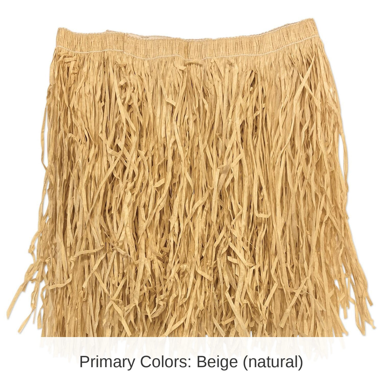 12 Pack Bulk Adult Mini Hula Skirt - natural