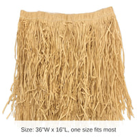 12 Pack Bulk Adult Mini Hula Skirt - natural