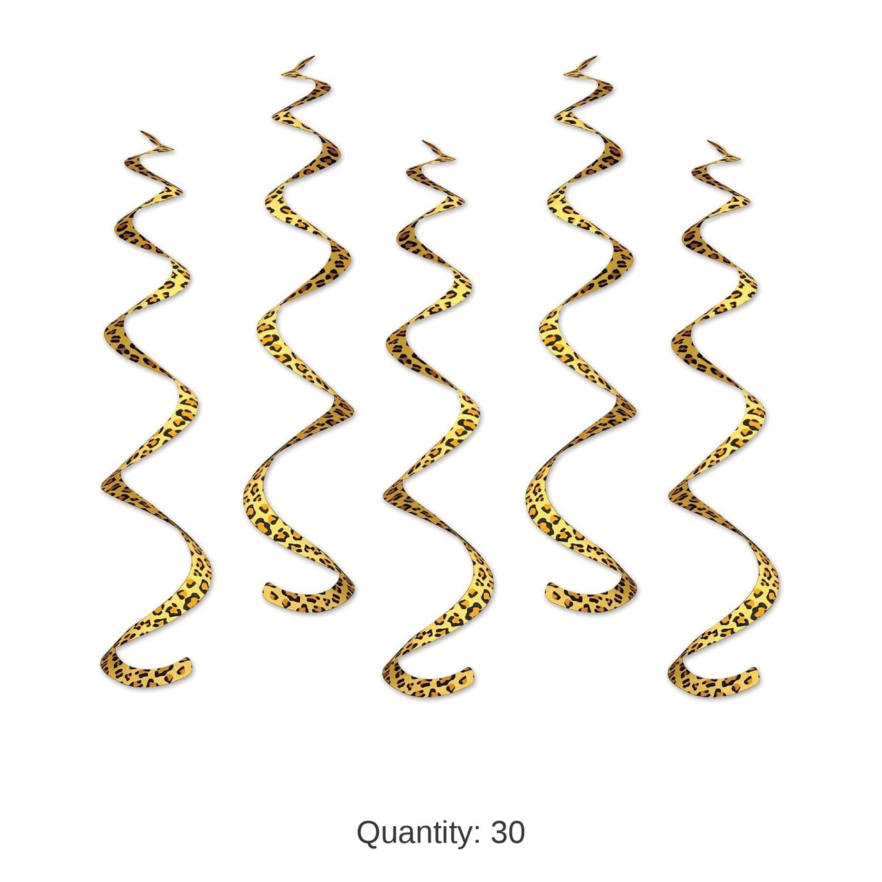 30 Piece Bulk Printed Leopard Print Party Whirls