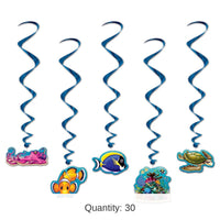 30 Piece Bulk Under The Sea Party Whirls
