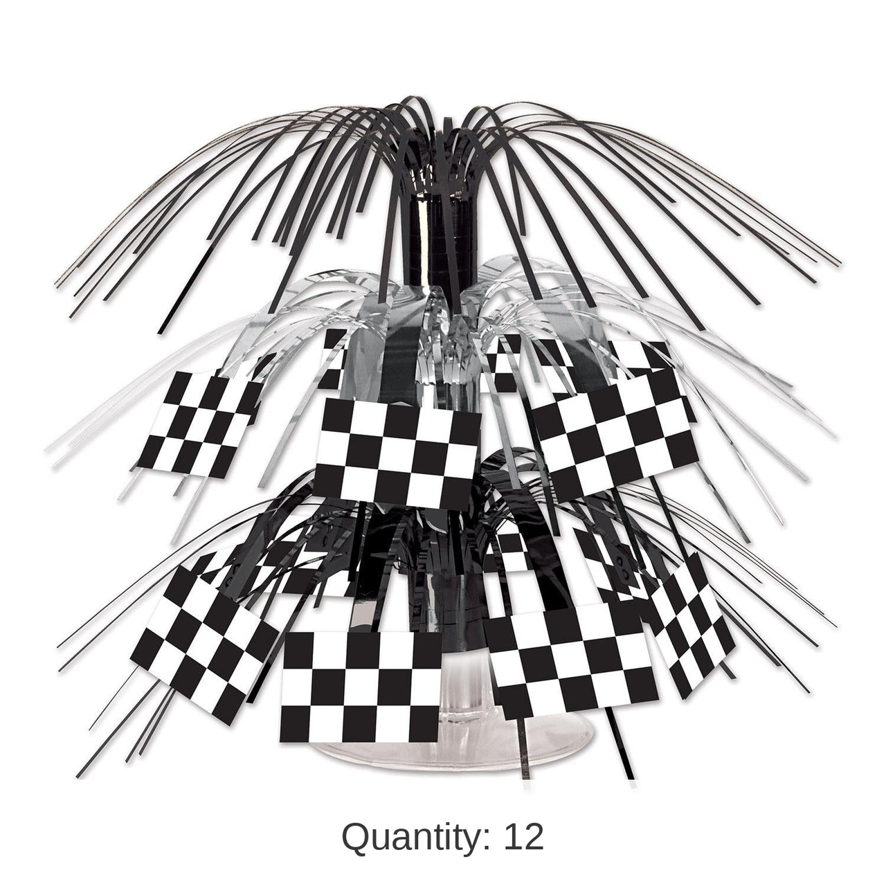 12 Pack Bulk Checkered Flag Mini Party Cascade Centerpiece