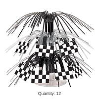 12 Pack Bulk Checkered Flag Mini Party Cascade Centerpiece
