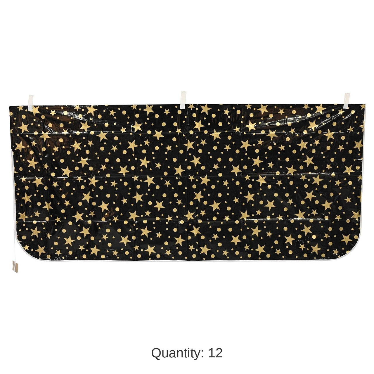 12 Pack Bulk New Year's Eve Plastic Balloon Bag - black/gold - bag only