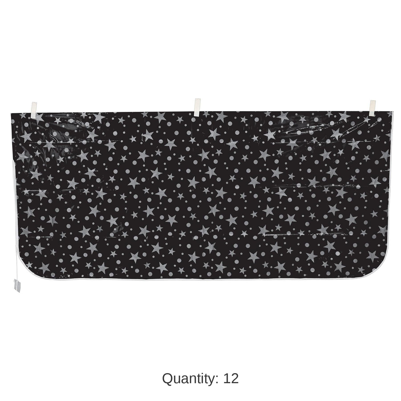 12 Pack Bulk New Year's Eve Plastic Balloon Bag - black/silver - bag only