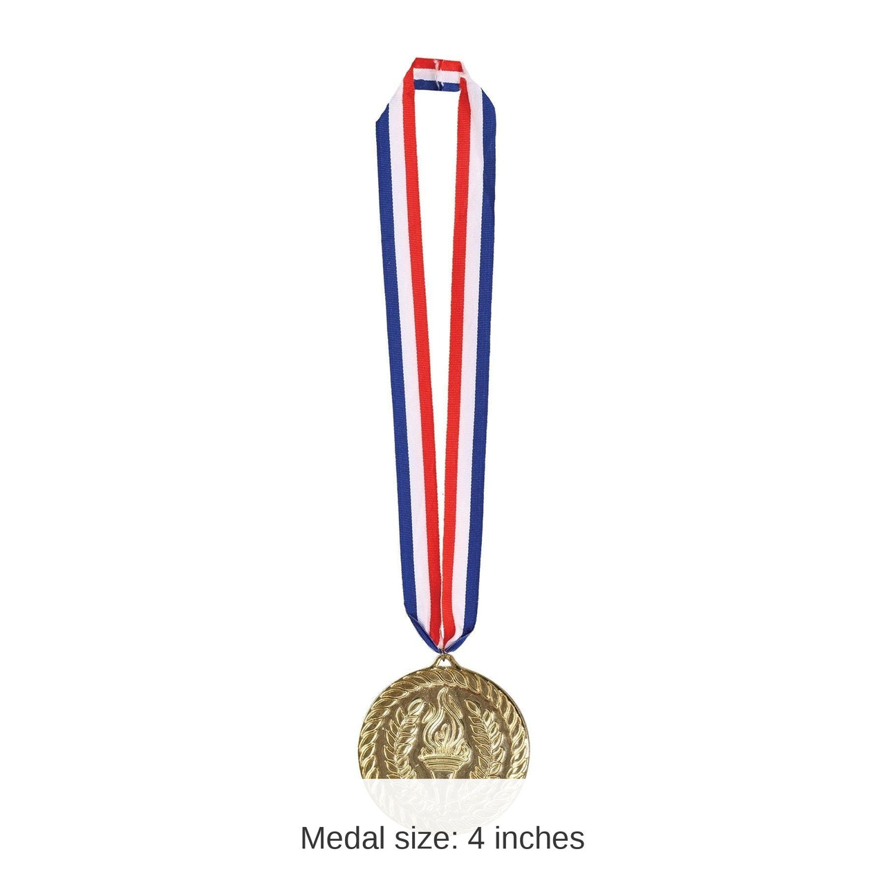 12 Pack Bulk Gold Medal with Ribbon (4 Inch)