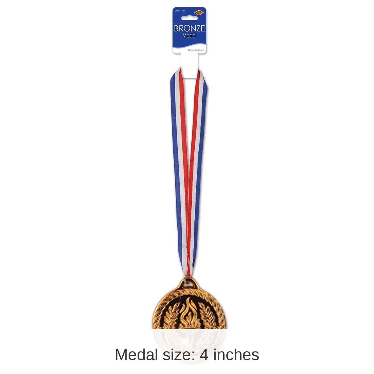 12 Pack Bulk Bronze Medal with Ribbon (4 Inch Medal)