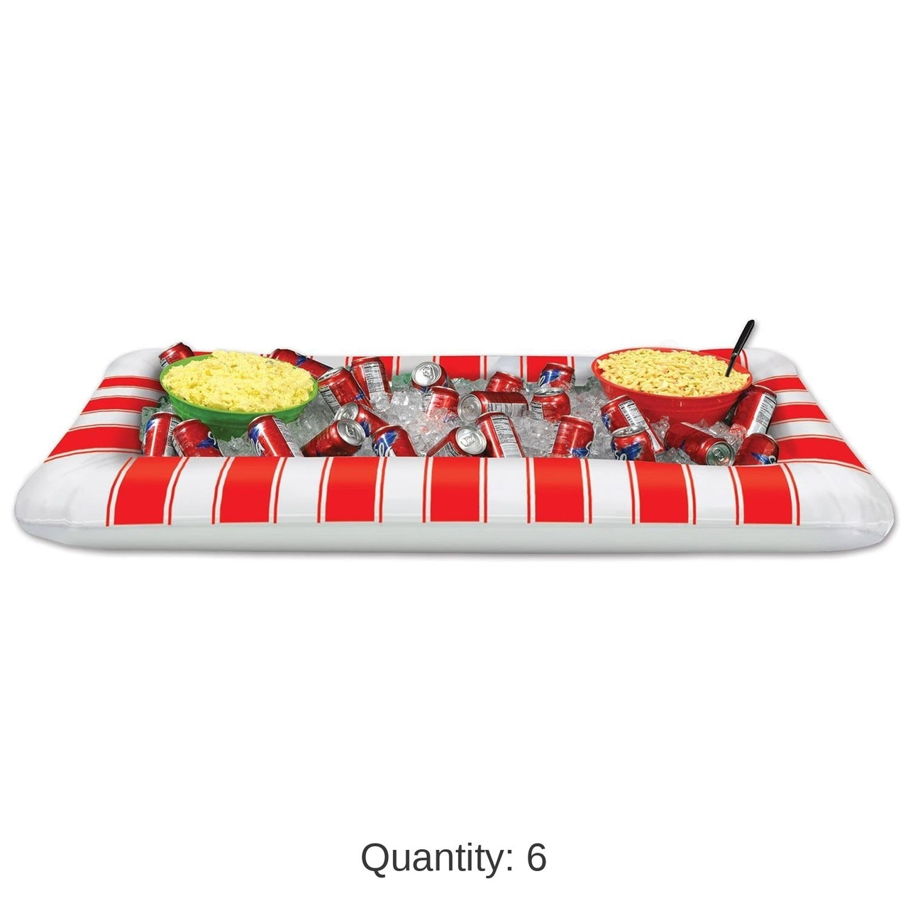 6 Pack Bulk Inflatable Red&White Stripes Party Buffet Cooler
