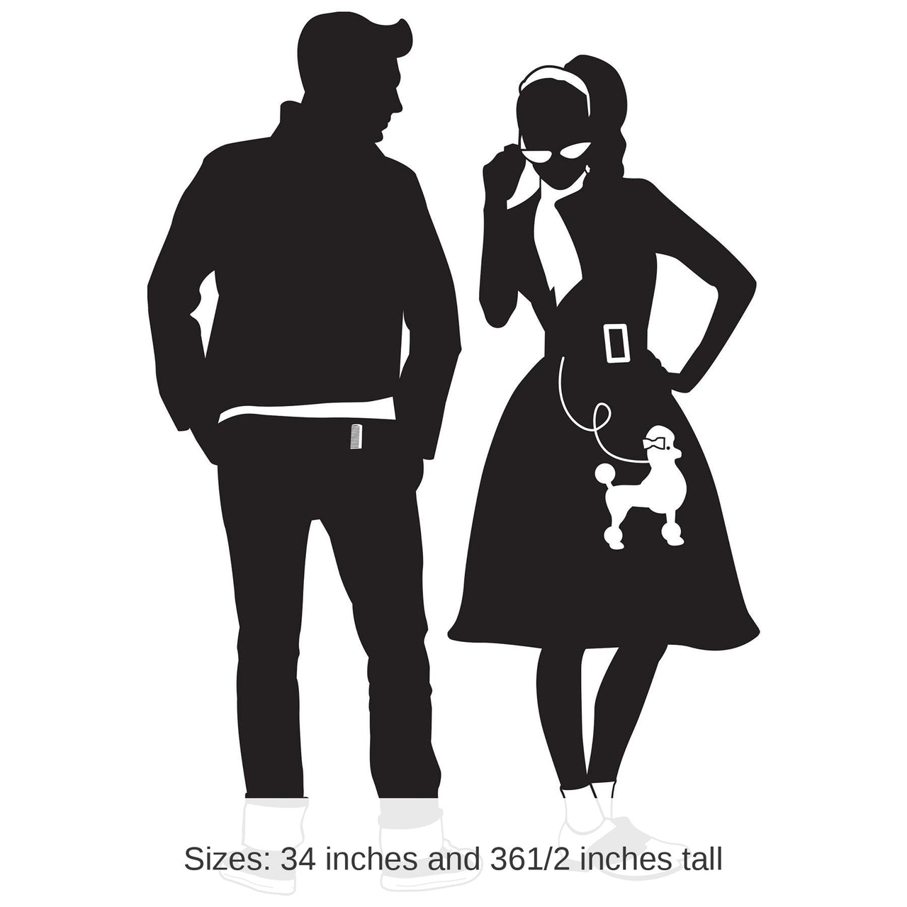 24 Pack Bulk 50's Party Silhouettes